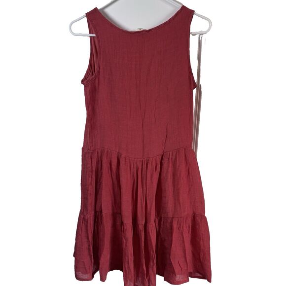 Indigo Rose Womens Dress Size Small Red Flowy Boho Sleeveless Tiered - Picture 2 of 8